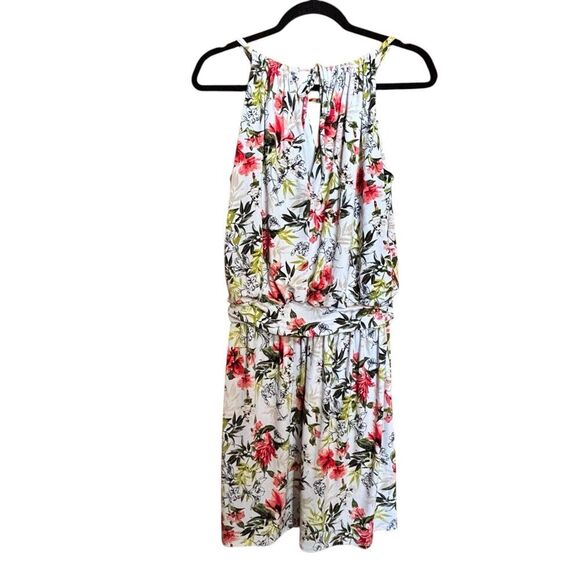 White House Black Market Sundress Medium Multicolor Floral Print Flounce Dress - Picture 4 of 6
